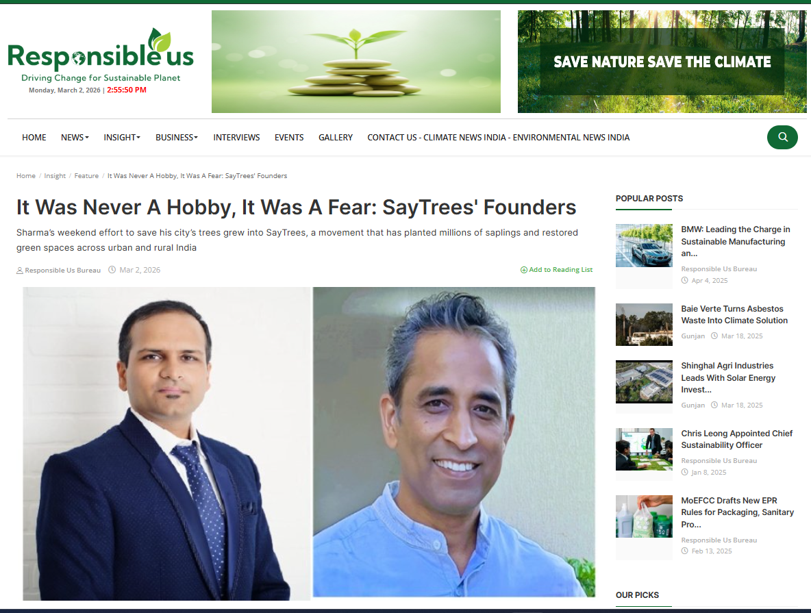 It was never a hobby, it was a fear: SayTrees' Kapil Sharma